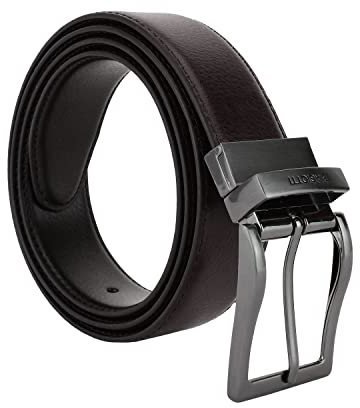 Laura Biagiotti Cintura Reversibile Uomo In Vera Pelle, alta 3,5cm, Regolabile e Accorciabile (125 (taglia 54-56), Nero e Testa Moro)