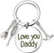 NOCHME Edelstahl Schlüsselanhänger Männer Für Papa, 25mm Love You Daddy Edel Personalisiert Schlüsselring Gravur Für Papa Opa Herren Geschenk Schlüsselringe Für Vatertag Geburtstag Mit Box, Silber