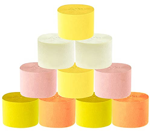Krepppapier Orange Kreppbänder 4.5cm x 25m Kreppapier Crepe Paper für Hochzeit Geburtstagsfeier Feier Deko Papierfalten Basteln Handarbeiten Papierkunst Hintergrund Luftschlangen Papier Maibaum Bänder