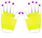 The Glowhouse 80er Jahre Neon Fischnetz Handschuhe Kurz und Lang Lebendige Farben, Kurzes Gelb, Einheitsgröße