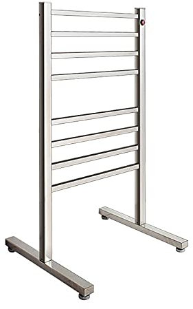 WPHH Radiatore Scaldasalviette Elettrico, Portasciugamani Elettrico da Terra da Bagno da 75 W, Scalda Asciugamani in Acciaio Inossidabile 304 Lucido con Interruttore Impermeabile