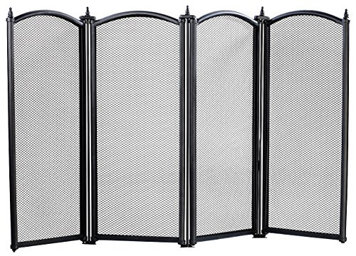 Carlo Milano Kaminabsperrgitter: Funkenschutzgitter, 4-teilig, 87 x 49 cm (Versandrückläufer) (Schutzgitter für offener Kamin, Schutzschirme für Kaminofen, Rückläufer)