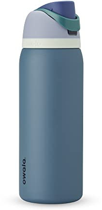 Owala FreeSip Isolierte Edelstahl Trinkflasche mit Strohhalm, 945 ml – BPA-frei, optimal für Sport, Fitness, Outdoor und Reisen, Denim