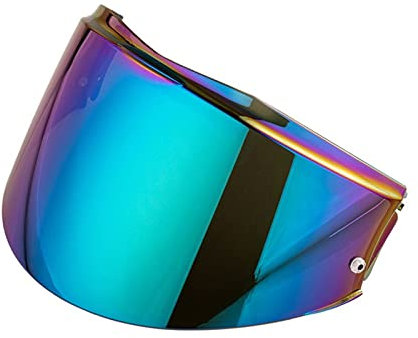 Visiera del casco, Compatibile Con L-S-2. Valiant Caspetto Visiera Del Casco Smoke Rainbow Silver Original Extra Lens Shield Compatibile Con L-S-2 FF399. Modello Con Fori Di Patch Anti-fog ( Color : R