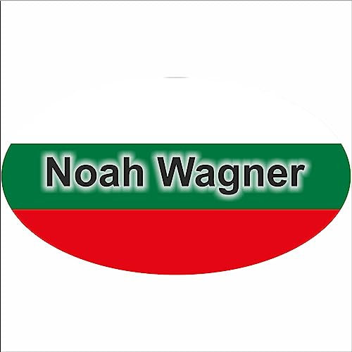 Kiwistar Klebeetiketten - Aufkleber - Fahne - Flagge - Bulgarien - 10x6,6 cm - mit Wunschtext - Name - personalisiert - Namensaufkleber - Autoaufkleber - Racing