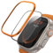 Lamicall Screen Protector for Apple Watch Ultra 2/1 49mm (2024/2023/2022), [Metal Frame] 2 Pack 9H Tempered Glass Film with Easy Alignment Tool, Waterproof Full Coverage Protective Case - Orange