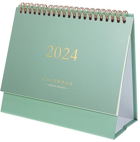 Filigraner Tischkalender Grün aus Papier, Dekorativ für Büro