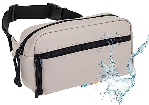 Hüfttasche Bauchtasche Hydro Hip Waist Pack Bag Urban Wimmerl Gürteltasche Outdoor Plane wasserabweisend Unisex Damen Herren Crossbag Elephant 12827 Auswahl + Schlüsselmäppchen (Sand Beige)