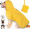 Eyein Wasserdichter Hunderegenmantel, Regenmantel für Große Hunde mit Kapuze und weichem Futter, Verstellbare Hunderegenjacke mit reflektierenden Streifen für Spaziergäng, Winddicht und leicht, XL
