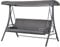 Outsunny Outdoor 2-in-1 Swing Chair & Garden Swing Seat Bed 3 Seater Garden Bench Lounger Hammock Bed Adjustable Canopy W/Cushion, Pillow, Grey