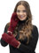 VIVISENCE Damen Winter Fausthandschuhe Aus Wärmendem Garn Mit Breitem Strickbündchen, Handschuhe Gemütlich Stilvolle Musterloses Design Für Kalte Wintertage Herbst Modell 7015, Weinrot,Einheitsgröße