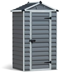 Canopia by Palram Garden Skylight Tool Shed 4 x 3 Metal 121 x 90 cm Dark Grey Polycarbonate Panels Rust Resistant UV Protection