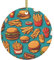Viele Cartoon-Burger-Pommes Frites aus weißem Porzellan, Weihnachtsbaum-Keramik-Anhänger, mit goldfarbenem Drahtseil, für Partys und Ladendekoration, für festliche Atmosphäre