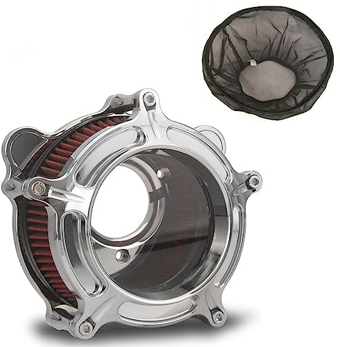 TOPRAMETAL Kit filtro aria cromato trasparente adatto per Harley Fltru Road Glide Ultra Flhr Road King Flhx Street Glide 2011-2016