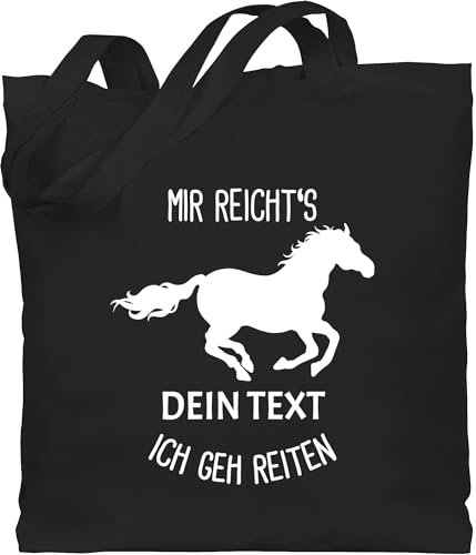 Baumwolltasche - Pferd Pferde - Mir reichts ich geh reiten - Geschenk für Reiter Pferdeliebhaber - Unisize - Schwarz - horse taschen pferden tasche pferdetaschen mädchen pferdemotiv stoffbeutel
