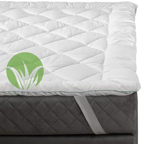 NYVI Matratzenauflage DreamScience Aloe Vera 180x200 cm - Matratzenschoner mit Gelfaser Füllung & Aloe Vera Veredelung - pflegend, atmungsaktiv, hygienisch, Oeko-TEX - für Matratzen, Boxspringbetten
