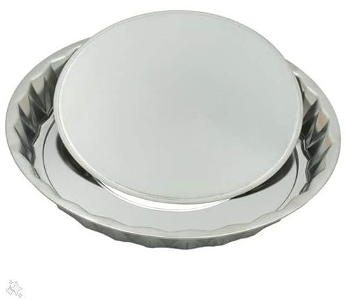 Backform Pizzablech Pizzapfanne Tarteform Pizza Form Quicheform Backblech Silber 28 cm mit Hebeboden