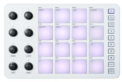 Perfeclan USB MIDI Controller MIDI Keyboard 5 Assignable Knobs, USB MIDI Pad MIDI Pad Beat Maker Machine for Beginner, Music Production