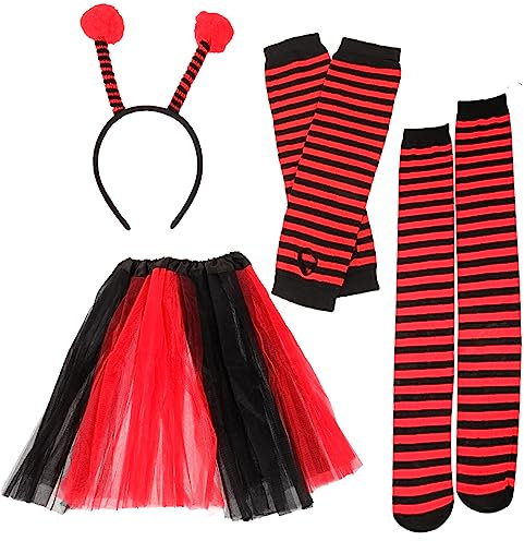 LIFKOME 1 Set Marienkäfer Tutu Rock Marienkäfer Kostüm Marienkäfer Ärmel Marienkäfer Kopfbedeckung Marienkäfer Stirnband Marienkäfer Armstulpen Strümpfe Für Marienkäfer