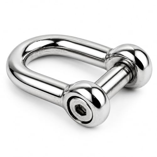 DAUMLINK® 2 Rundschäkel mit Innensechskant, Edelstahl A4, 8 mm | Aisi 317, 2 Stück, Verbindungselement für Ketten oder Tampen, Mit Ösen