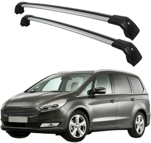 JUNYEW Dachgepäckträger Dachträger für Ford Galaxy(CK) 2015 2016 2017 2018 2019-2020 -Aluminium (2 Stücke) Integrierte Dachreling Tragkraft 75 Kg Vormontiert Inklusive Schloss,Q