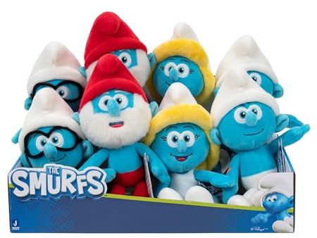 Jazwares Schlumpf Plüsch Kuscheltiere (1-St), Papa Schlumpf, Schlumpfine, Schlaubi und Hefti