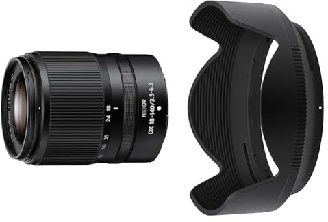 Nikon NIKKOR Z DX 18-140mm 1:3,5-6.3 VR, Schwarz, JMA713DA & GEGENLICHTBLENDE F. NIKKOR Z DX 18-140/3.5-6.3 VR, JMB02301, 0