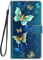 for Nokia G42 Case, Protective Cover Nokia G42 Phone Case Painted Wallet Flip Shockproof PU Leather Card Holder Magnetic Stand Skin for Nokia G42, Gold butterfly
