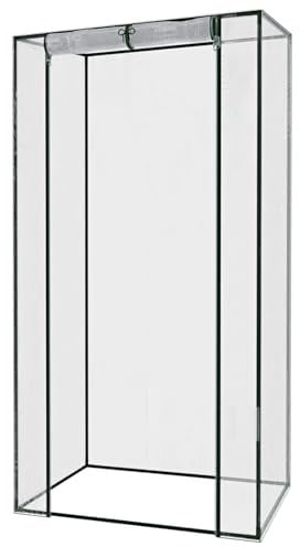 Serra Per Orto Senza Ripiani Struttura Metallo Verniciato Giardino Terrazzo Balcone Telo Trasparente In PVC Porta Avvolgibile Protezione Piante Giardinaggio Apertura A Cerniera (140 x 140 x 195 cm)