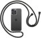 ZhinkArts - Handykette kompatibel mit iPhone 15 Pro Max - Handyhülle zum Umhängen - Band/Schnur abnehmbar - Necklace - Karabiner - Schwarz