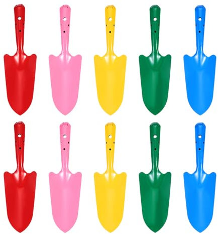 sourcing map Lot de 12 mini pelle à main en métal coloré de 27,9 x 7,6 cm pour repiquer, transplanter, jardiner, planter, désherber, transplanter, jardin, 6 couleurs