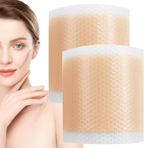 Silicone Scar Tape 2 Rouleaux Feuilles de cicatrice de silicone Flexible respirant 1,6x59.1 Ravette de cicatrice en silicone Réutilisable Promouvant la cicatrisation chirurgicale en silicon