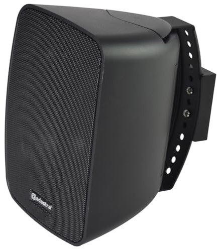 Adastra | BG Series Outdoor & Indoor 100V Weatherproof Wall Mountable Speaker | Full-Range Audio Speaker with Adjustable Mounting Bracket | IP54 Rating, 4 Driver, black