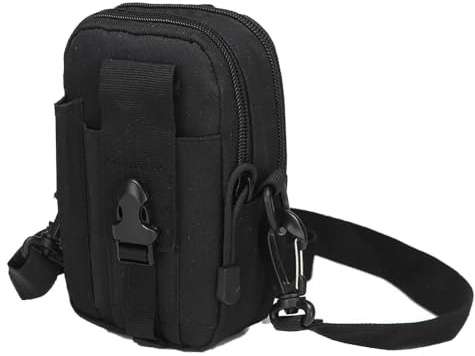 YISILINYX Bolsa Cintura Táctica,Bolso Cinturón Militar 900D Tela de Oxford Impermeable Correas Ajustables para Hombros Riñonera Tactica para Senderismo, Camping, Viajes, Ciclismo (Negro)