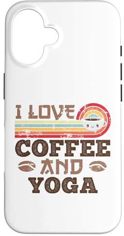 Ich liebe Kaffee und Yoga Cute Kawaii Hülle für iPhone 16