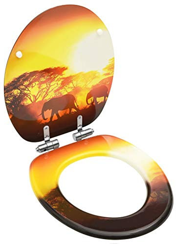 ShGaxin Tapa de váter WC de Cierre Suave MDF diseño de Sabana, Tapa WC, Tapa De Inodoro, Asiento WC, Tapadera WC, Tapa Water, Recambios Inodoro