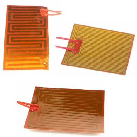 BKGWCSOR 1pc Sizes 12V/24V DC Flexiable Eeletric Polyimide Film Heater Heating for Electrical Wires Oil Tank 3D Print(100x100mm 90W 12VDC)