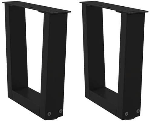 vidaXL Couchtischbeine V-Form 2 Stück Schwarz 40x(30-31,3) cm Stahl