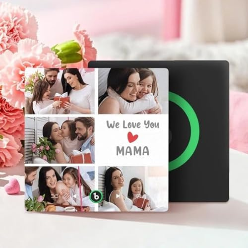 Soufeel Imán de Nevera Personalizado con música Imán Personalizado con Placa de Spotify Que Puede Reproducir Canciones Álbum de Fotos Personalizado Imanes de Nevera Regalos para San Valentín Navidad