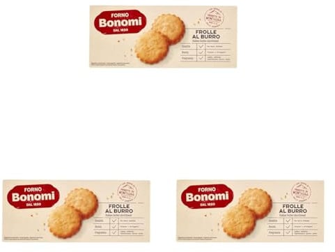Forno Bonomi Frolle al burro. Frollini al burro ideali per uno spuntino gustoso. Provali con il latte o con il caffè oppure assaporali singolarmente. Confezione da 450g