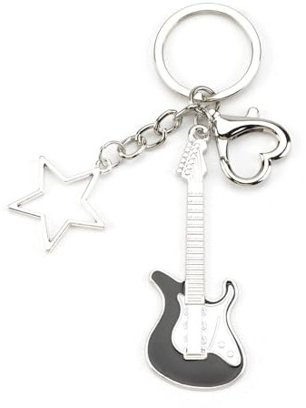 E-Gitarre Schlüsselanhänger aus Metall, Rock Musik Bass Schlüsselanhänger, Coole Geschenke, Y2K Stil, Ideal für Anhänger Geschenkdekoration