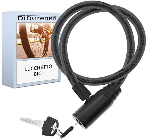 Candado bicicleta cable de Acero resistente 60 cm cierre avanzado con llave seguro fuerte practico facil guardar negro