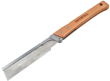 Faithfull Folding Pull Saw 150mm (6in) – Compact Japanese Style Hand Saw, SK5 Steel Blade with 21 TPI Triple-Ground Teeth & FSC Wooden Handle for Fine Woodworking & Joinery