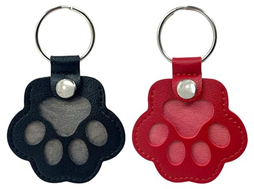 Duuclume Personalisierte Tierhaare-Erinnerungsbox für Hunde, Haustierhaar-Aufbewahrungstasche Fell-Gedenk-Schlüsselanhänger für Haustier-Gedenken, Hund Katze Pfotenform