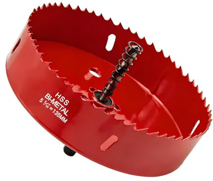 Seghe a Tazza Bi-Metallica 135 mm,M42 HSS Sega A Tazza Trapano,con Centraggio,Per Forare Plastica, PVC, Legno,Fibra di Legno,Metallo Dolce