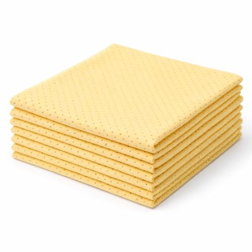 Bayli 10 Stück Glastücher gelocht 38x35 cm – Putztuch Viskose 250 g/m² saugstark für Fenster, Spiegel, Auto & Gewerbe
