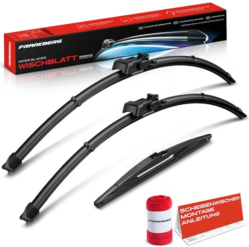 Frankberg 3x Scheibenwischer Wischerblätter 700mm/650mm/300mm,Vorne Hinten | Kompatibel mit Cascada W13, Astra K B16, Astra K Sports Tourer B16, Astra K Kasten/Kombi, Ampera-E F17, Astra J GTC