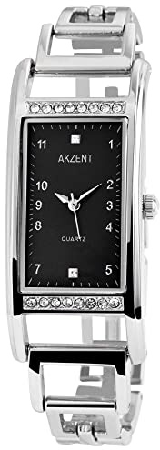 Akzent Armbanduhr Metallband Analog Quarz silberfarbig SS8721500003
