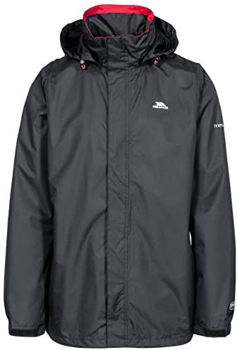 Trespass DLX Edmont II, Black, M, Wasserdichte Jacke mit Unterarmbelüftung für Herren, Medium, Schwarz