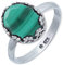 mantraroma Damen Ring 925 Silber Malachit Edelstein grün dezent verspielt